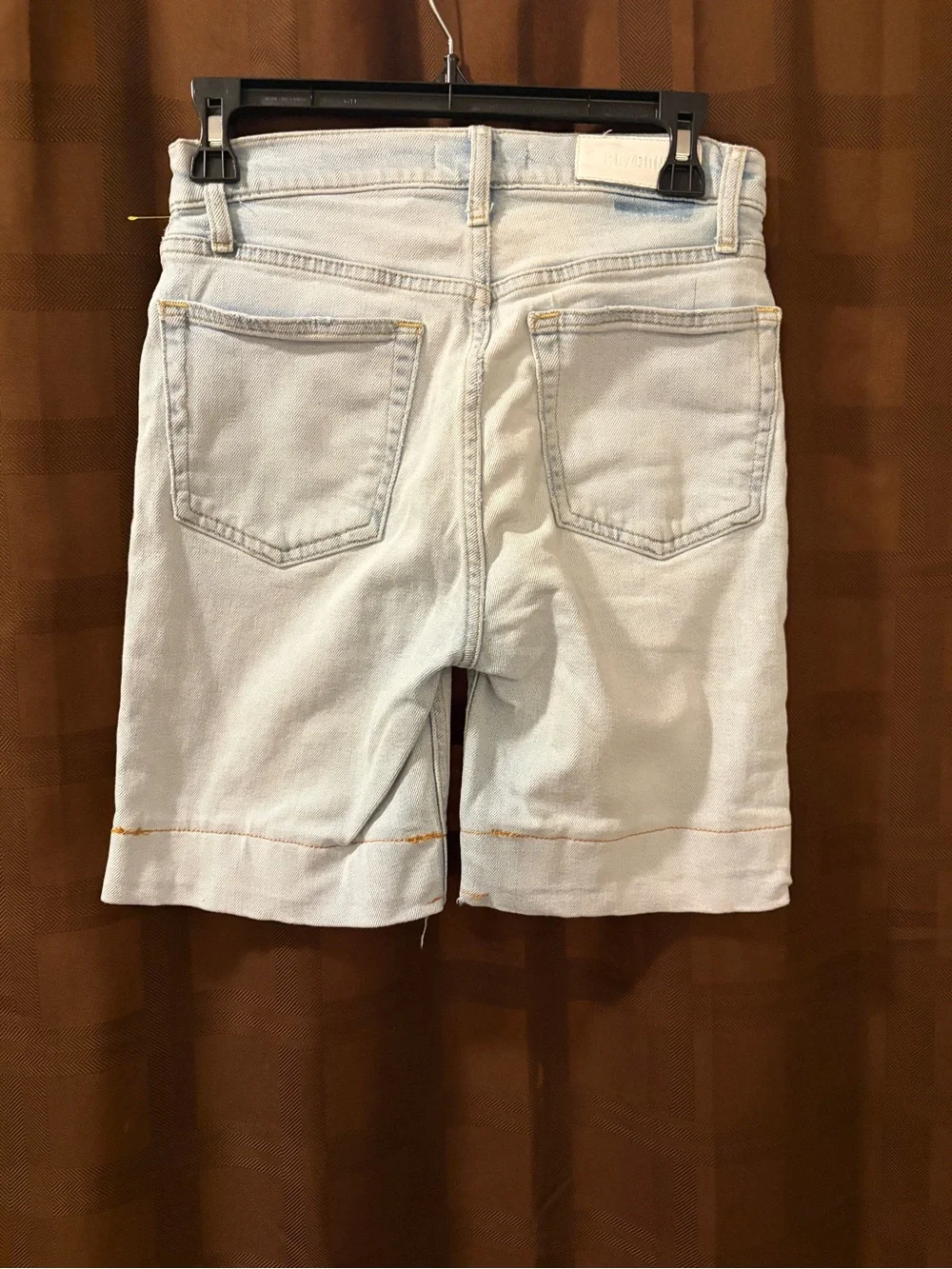 Re/Done Loose Long Short in denim Bermuda Size 26